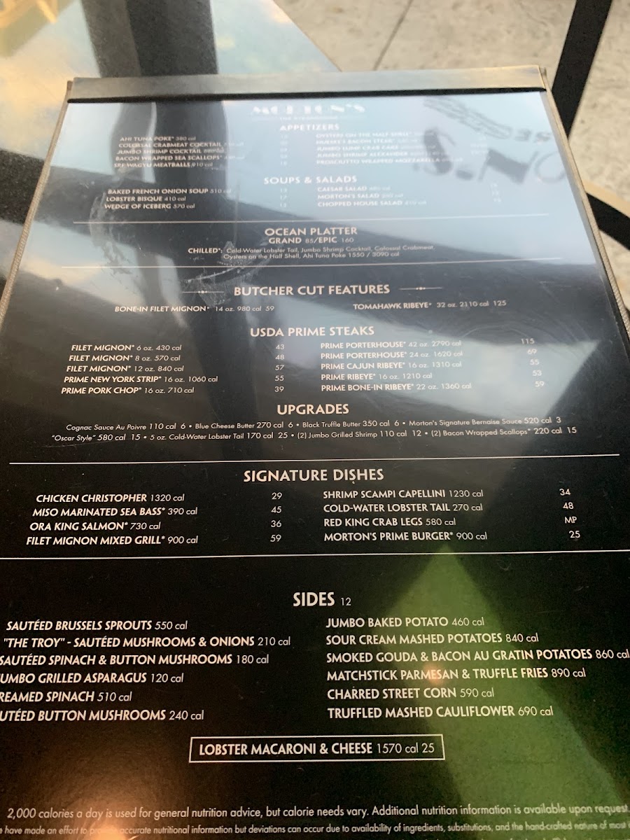 Menu - Morton's The Steakhouse photo 10