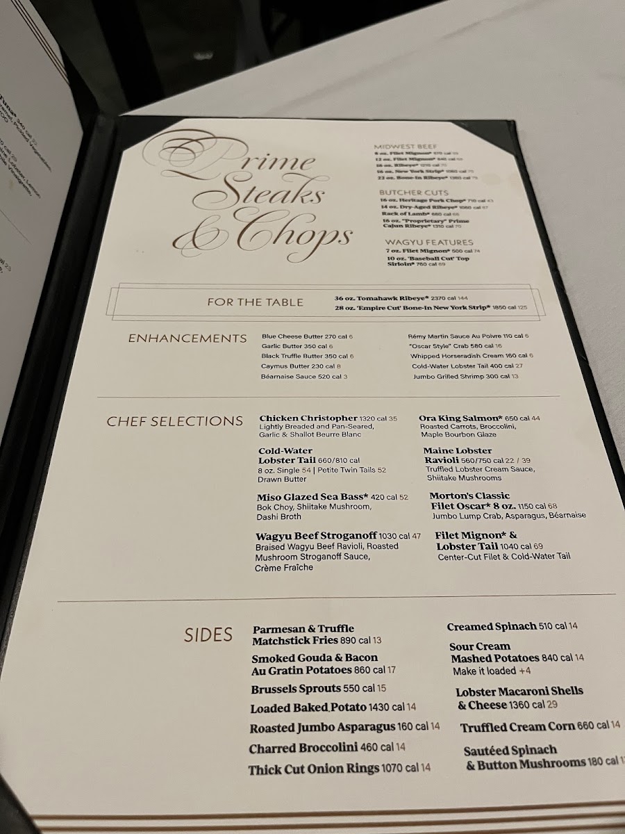 Menu - Morton's The Steakhouse photo 2