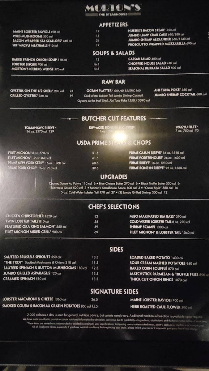 Menu - Morton's The Steakhouse photo 4