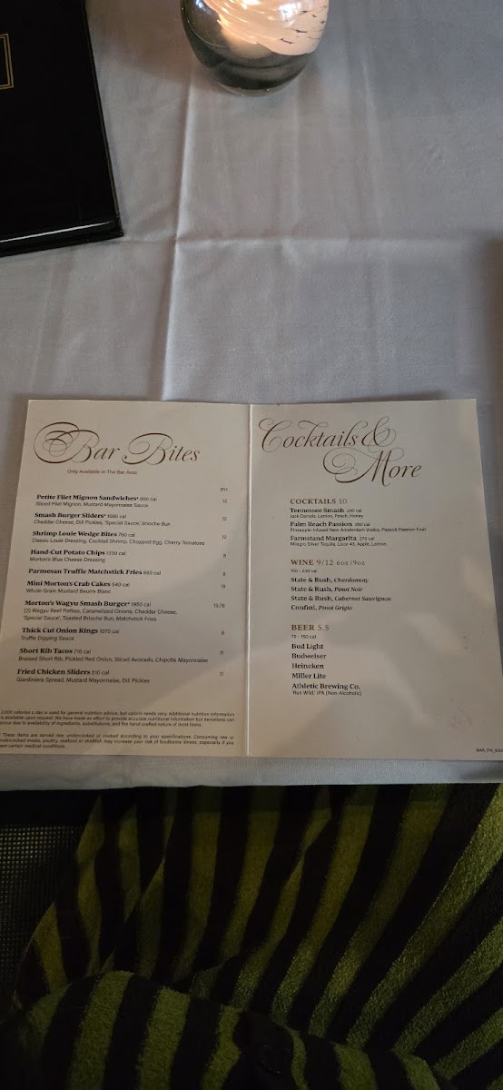 Menu - Morton's The Steakhouse photo 7